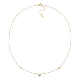 Collana Cuore Oro Giallo E Pavé Di Diamanti Oro 18 Kt