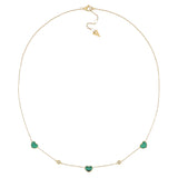 Collana Cuori Malachite E Diamanti 18 Kt