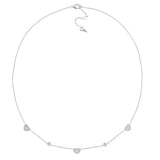 Collana Cuori Oro Bianco E Pavé Di Diamanti Oro 18 Kt