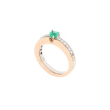 Anello Secret con Cuore Smeraldo e Diamanti