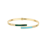 Bangle Unica Malachite, Turchese e Diamanti