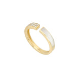 Anello Unica Aperto madreperla e diamanti