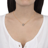 Indossato Collana Giove Oro Rosa e Pavé di Diamanti Brown