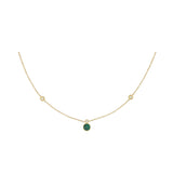 Collana Cerchio Malachite E Diamanti Oro 18kt