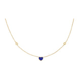 Collana Cuore Lapislazzuli E Diamanti Oro 18Kt
