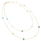 Collana Lunga Cerchi e Cuori Oro 18Kt