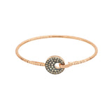 Bracciale Rigido Giove Oro Rosa e Pavé di Diamanti Brown