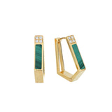 Video Orecchini Unica Pentagono Malachite