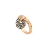 Video Anello Giove Charm Oro Rosa e Pavé di Diamanti Brown