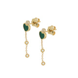 Orecchini Pendenti Brio Cuore Malachite E Diamanti