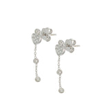 Orecchini Pendenti Brio Cuore Oro Bianco E Pavè di Diamanti