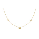 Collana Cuore Oro Lucido e Diamanti Oro 18 Kt