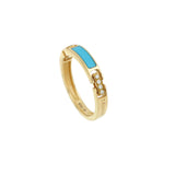 Anello Unica Turchese e Diamanti