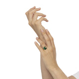 Indossato Anello Giove Malachite E Diamanti