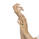 Indossato Anello Giove Charm Malachite E Diamanti