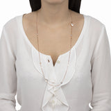 Indossato Collana 90 cm Giove Madreperla E Diamanti