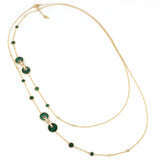 Collana 120cm Giove Malachite E Diamanti