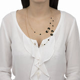 Indossato Collana 120cm Giove Onice E Diamanti