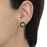 Indossato Orecchini Essenza Malachite e Diamanti