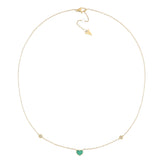 Collana Cuore Malachite E Diamanti Oro 18 Kt