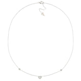 Collana Cuore Oro Bianco E Pavé Di Diamanti Oro 18 Kt