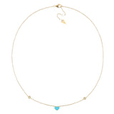 Collana Cuore Turchese E Diamanti Oro 18 Kt
