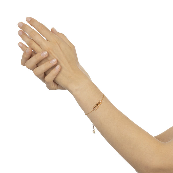 Indossato Bracciale Legami Oro Lucido e Diamanti
