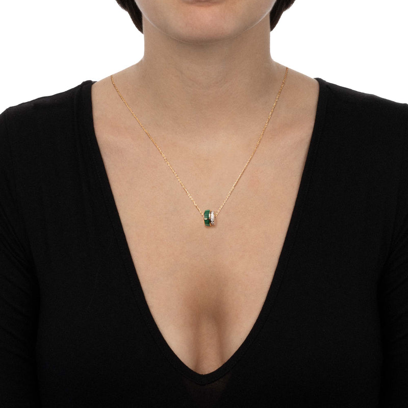 Indossato Collana Secret Malachite e Diamanti