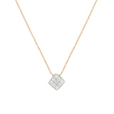 Collana Secret Quadrato con Pavè di Diamanti