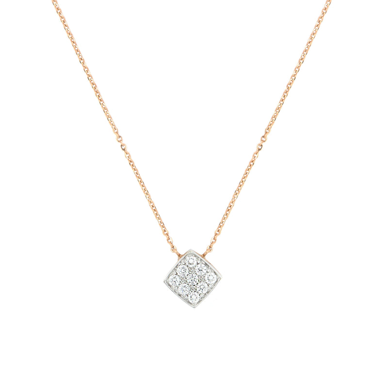 Collana Secret Quadrato con Pavè di Diamanti