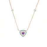 Collana Bonbon Triangolo Ametista, Onice Verde e Diamanti
