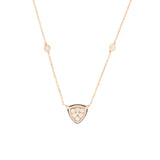 Collana Bonbon Triangolo Quarzo Fumé e Diamanti