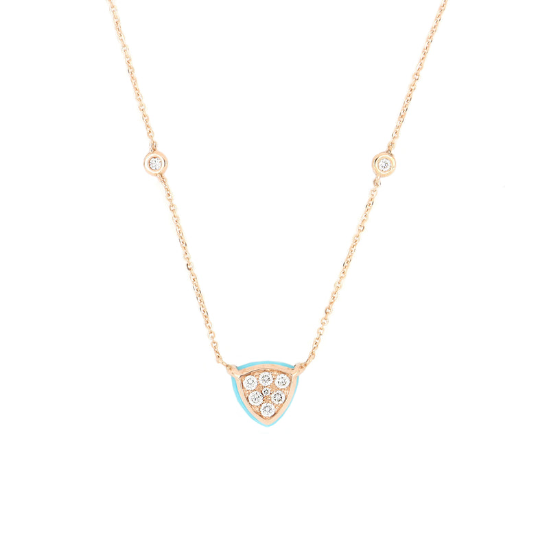 Collana Bonbon Triangolo Turchese e Diamanti