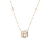 Collana Bonbon Quadrato Onice Verde e Diamanti