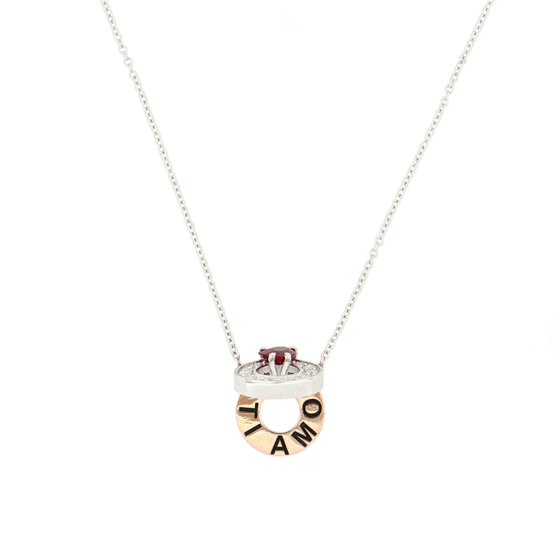 Collana Secret con Cuore Rubino - Aperto