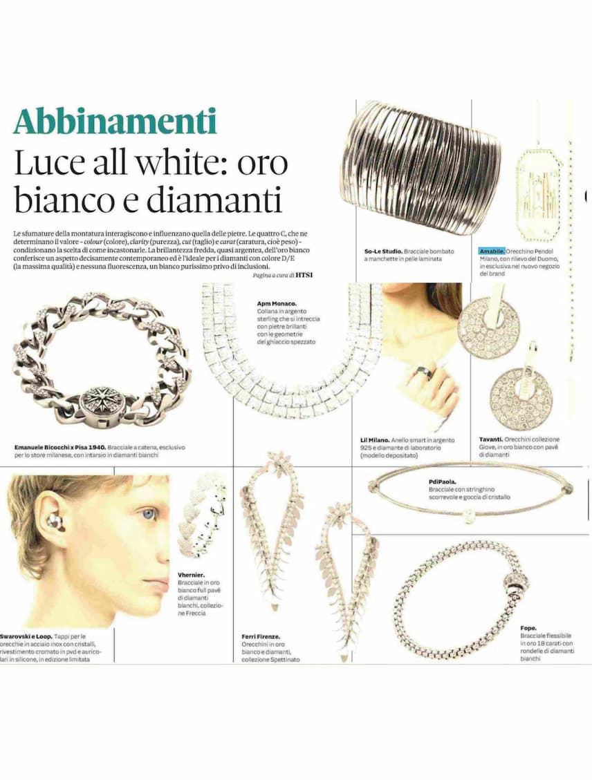 Luce all white: oro bianco e diamanti