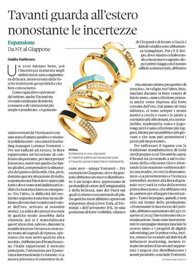 Tavanti guarda all'estero nonostante le incertezze
