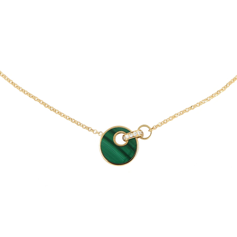 Dettaglio Collana Giove Malachite e Diamanti