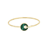 Bracciale Rigido Giove Malachite e Diamanti