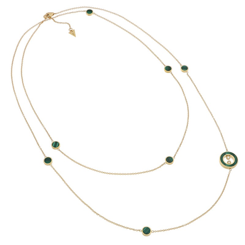 Collana Essenza 100 cm Malachite e Diamanti