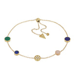 Bracciale Cerchi Multicolore E Pavé Di Diamanti Oro 18Kt