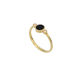 Anello Cerchio Onice E Diamanti Oro 18Kt