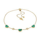 Brio Hearts Bracelet Malachite And Diamonds