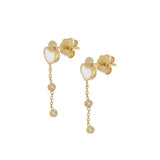 Orecchini Pendenti Cuore Kogolong E Diamanti Oro 18Kt