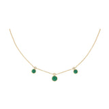Collana Cerchi Malachite E Diamanti Oro 18Kt