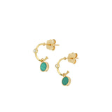 Orecchini Charm Cerchio Malachite E Diamanti Oro 18Kt