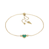 Bracciale Brio Cuore Malachite E Diamanti in oro 18 kt