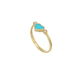 Brio Heart Ring Turquoise And Diamonds