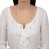  Indossato Collana Lunga Cerchi e Cuori Oro 18Kt