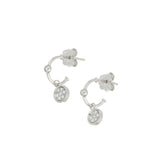 Orecchini Charm Cerchio Oro Bianco E Pave Di Diamanti Oro 18Kt